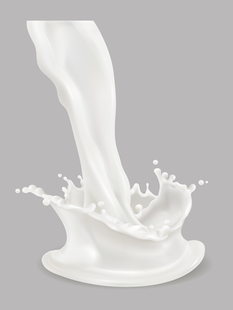 Milk splash 3d vector icon.のイラスト素材
