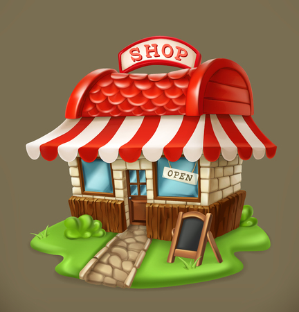 Shop. 3d vector iconのイラスト素材