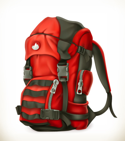Tourist backpack, 3d vector iconのイラスト素材