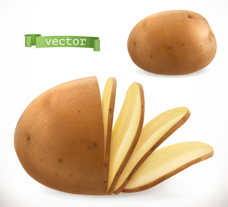 Potato chips on 3d realistic vector icon isolated on plain background.のイラスト素材