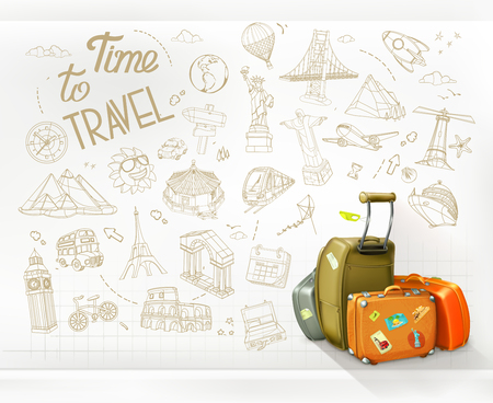 Time to Travel. Infographics vectorのイラスト素材