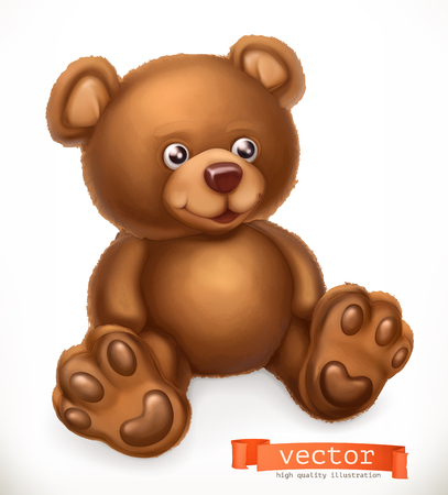 Toy bear, 3d vector iconのイラスト素材