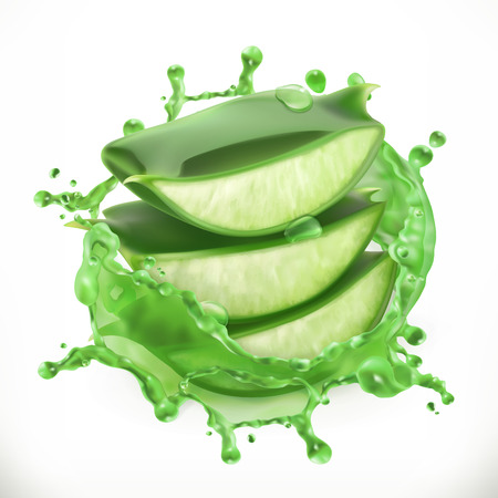 Aloe juice, health and care 3d vector icon illustration.のイラスト素材