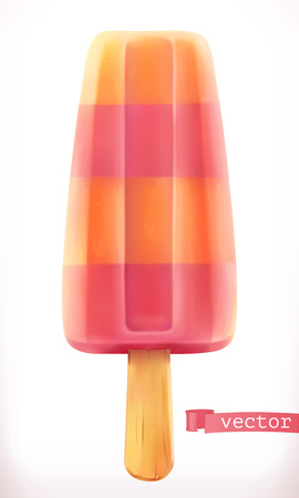 Fruit ice cream. 3d vector iconのイラスト素材