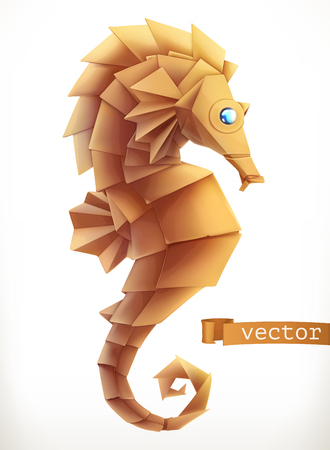 Sea horse. 3d vector iconのイラスト素材