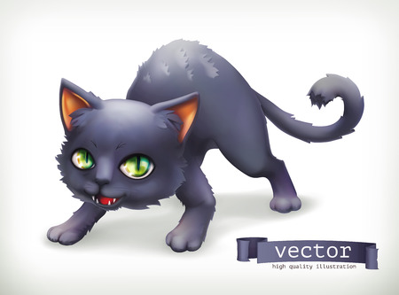 Cat. Happy Halloween, 3d vector iconのイラスト素材