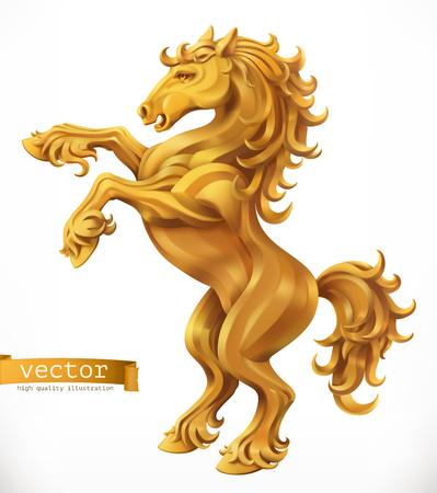 Horse, gold emblem.のイラスト素材