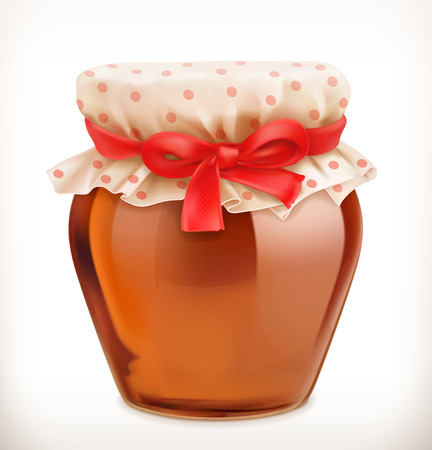 Jar of honey. 3d vector iconのイラスト素材