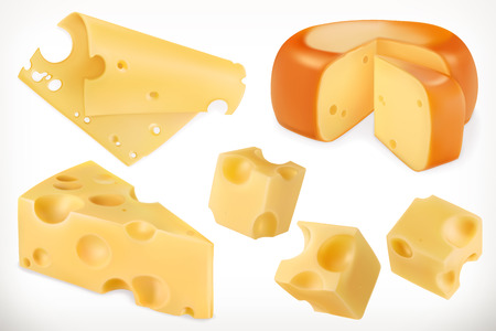 Cheese. 3d vector icon setのイラスト素材