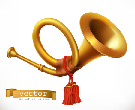 Golden Trumpet. Horn. vector iconのイラスト素材