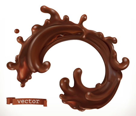 Chocolate splash 3d realistic vectorのイラスト素材