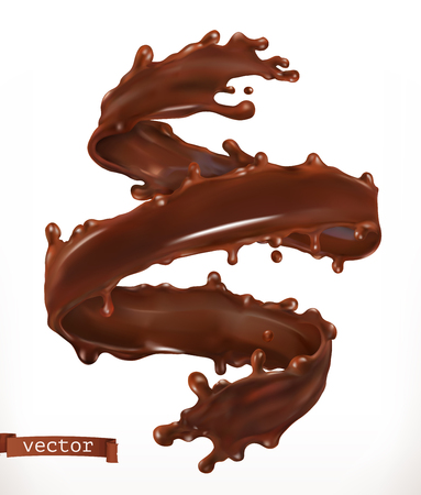 Chocolate splash. 3d realistic vectorのイラスト素材