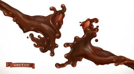 Chocolate splash. 3d realistic vectorのイラスト素材