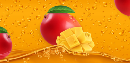Drops. Mango juice.のイラスト素材
