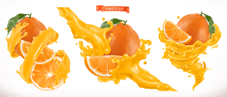Orange juice. Fresh fruitのイラスト素材