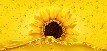 Golden drops. Sunflower oil.のイラスト素材