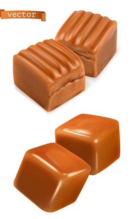 Caramel candies 3d vectorのイラスト素材