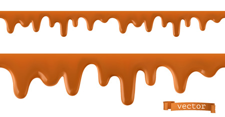 Caramel flows. Seamless pattern. 3d vectorのイラスト素材