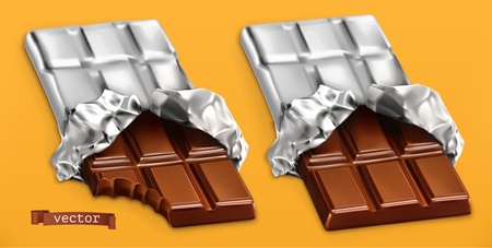Chocolate bars, 3d realistic vectorのイラスト素材