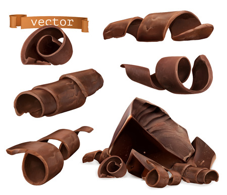 Chocolate shavings and piecesのイラスト素材