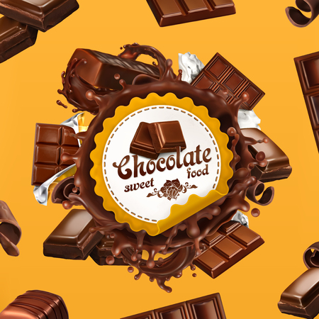 Chocolate, 3d  labelのイラスト素材