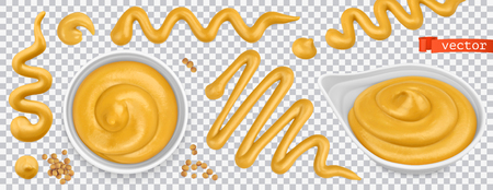 Mustard 3d vector realistic setのイラスト素材