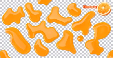 Orange juice drops on transparentのイラスト素材