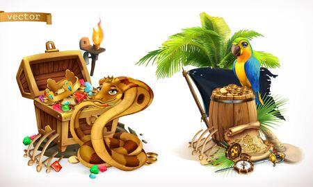 Treasure hunt and adventure.のイラスト素材