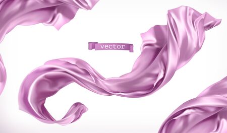 Violet curtain. Fabric 3d realistic vectorのイラスト素材