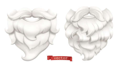 Santa Claus. White beard and mustache. 3d vector iconのイラスト素材