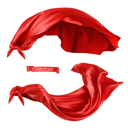Superhero, red cape. 3d realistic vectorのイラスト素材