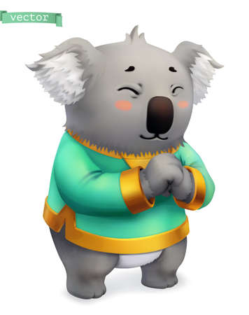 Koala, funny animal. 3d vector iconのイラスト素材