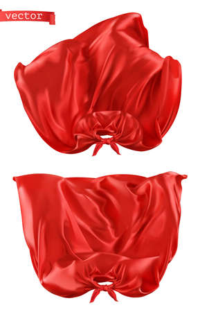 Superhero, red cape front view. 3d realistic vectorのイラスト素材
