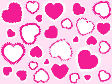 vertical rows of pink and red hearts vector pictureのイラスト素材