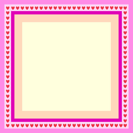 pink frame for greeting card with hearts のイラスト素材