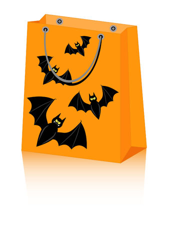   Halloween shopping bag with spooky batsのイラスト素材