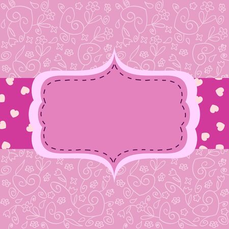 romantic pink greeting card vector illustrationのイラスト素材