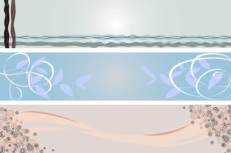a set of tree horizontal vector bannersのイラスト素材