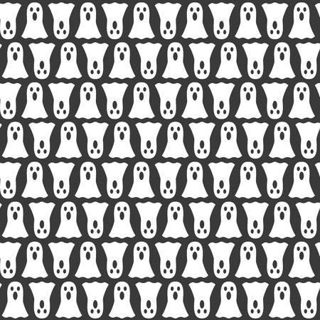 seamless background of screaming ghosts in rowsのイラスト素材