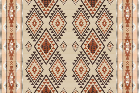 Ethnic boho seamless pattern. Tribal aztec background. Embroidery on fabric. Tribal vector texture.のイラスト素材