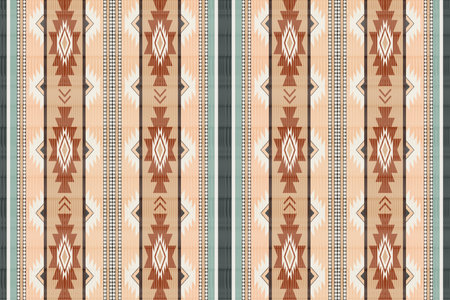 Seamless African pattern. Ethnic carpet with chevrons. Tribal vector ornament. Aztec style. Geometric mosaic on the tile, majolica. Ancient interior. Modern rug. Geo print on textile. Kente Cloth.のイラスト素材