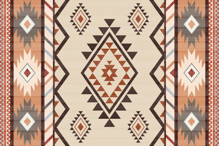Navajo tribal vector seamless pattern. Native American ornament. Ethnic South Western decor style. Boho geometric ornament. Vector seamless pattern. Woven carpet illustration.のイラスト素材