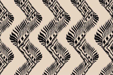 Ikat Ethnic Peacock tribal seamless pattern for wallpaper,decoration,fabric and textile, background, rug.のイラスト素材