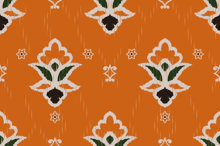 Ikat tribal Indian seamless pattern. Ethnic Aztec fabric carpet mandala ornament native boho chevron textile.Geometric African American oriental traditional vector illustrations.のイラスト素材