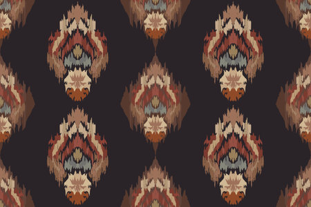 Ikat Seamless Pattern Design for Fabric. Vector Background.のイラスト素材