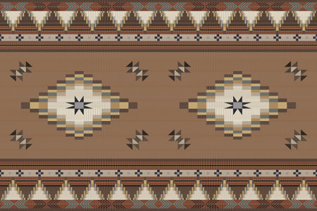 Ethnic boho seamless pattern. Tribal vector texture. Embroidery on fabric. Patchwork texture. Weaving. Traditional ornament. Tribal pattern. Folk motif. Indian,Mexican,African rug.のイラスト素材