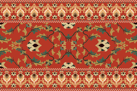 Seamless ethnic pattern. Traditional oriental ornament. Textile rapport.のイラスト素材