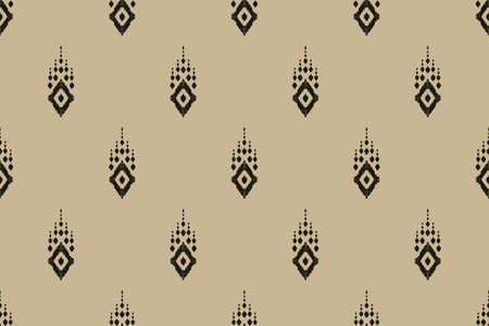 Ikat geometric folklore ornament. Oriental vector damask pattern. Ancient art of Arabesque. Tribal ethnic texture.  Aztec style. Indian rug. Gypsy, Mexican embroidery.のイラスト素材