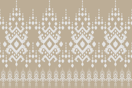 Ikat geometric folklore ornament. Oriental vector damask pattern. Ancient art of Arabesque. Tribal ethnic texture. Aztec style. Indian rug. Gypsy, Mexican embroidery.のイラスト素材