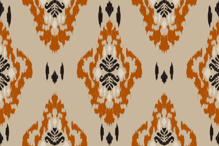 Ikat geometric folklore ornament with diamonds. Tribal ethnic vector texture. Seamless striped pattern in Aztec style. Folk embroidery. Indian, Scandinavian,  African rug.のイラスト素材